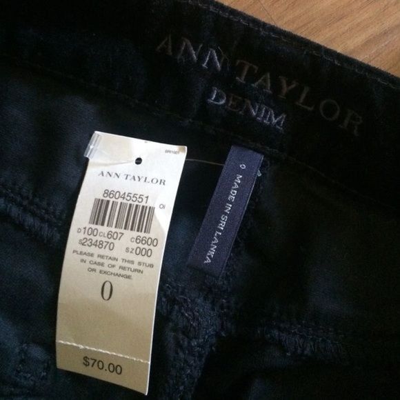 NWT Ann Taylor velvet-like black pants - Picture 3 of 4